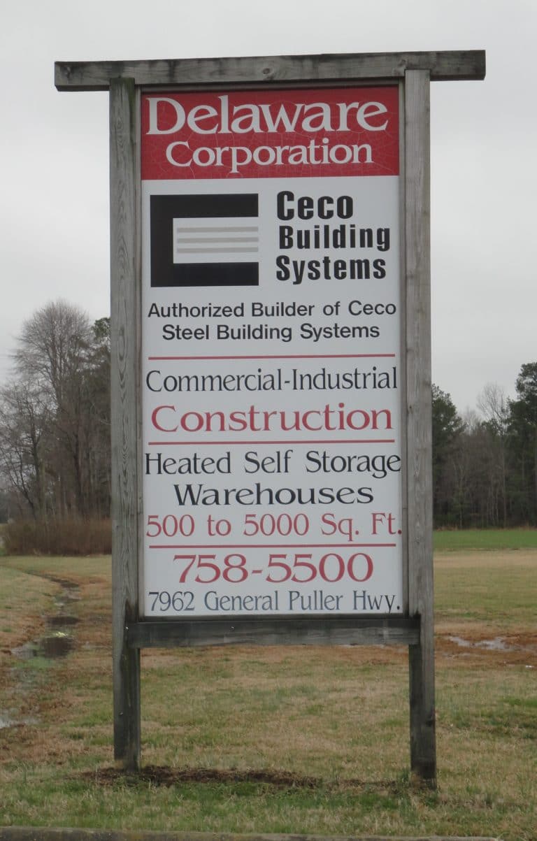 Delcorp Construction sign
